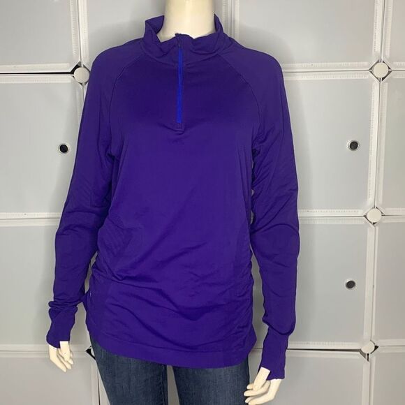Athleta Purple 1/4 Zip Running Pullover Shirt Size Large - Picture 1 of 11